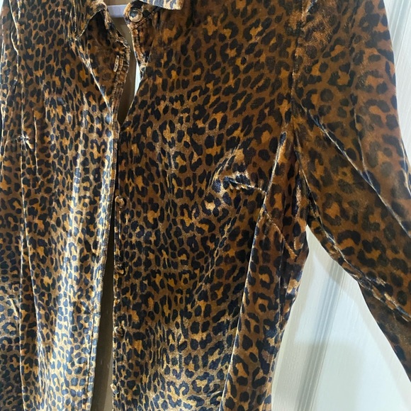 Soft Surroundings Silk Velvet Cheetah Print Jacket Tunic XS NWT - Picture 6 of 15